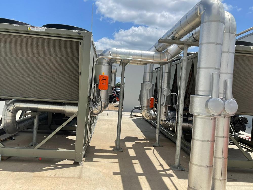 Rooftop chilled water, Foamglas with aluminum jacket